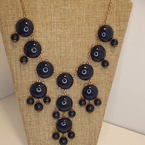 Navy Blue Statement Bubble Necklace